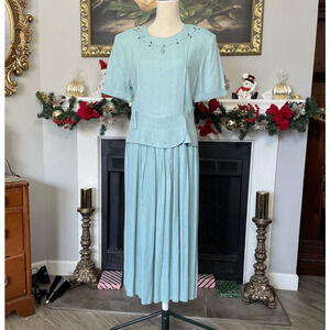 Vintage Hampton Dress Co. Maxi Marble Bead Detail Size 8 Shoulder Pads